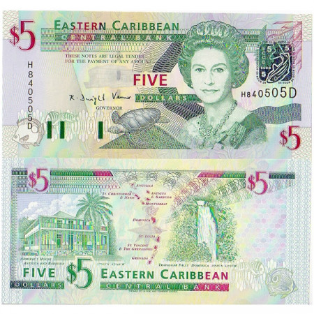 ND (2003) * Banknote East Caribbean States "Dominica" 5 Dollars UNC