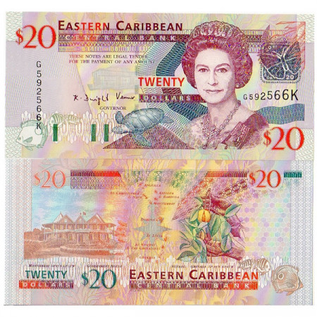 ND (2003) * Banknote East Caribbean States "Saint Kitts and Nevis" 20 Dollars UNC