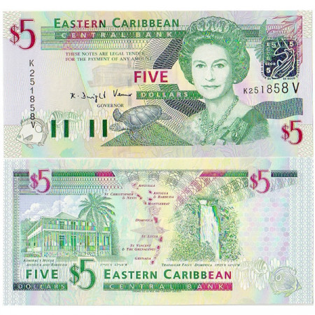 ND (2003) * Banknote East Caribbean States "Saint Vincent" 5 Dollars UNC