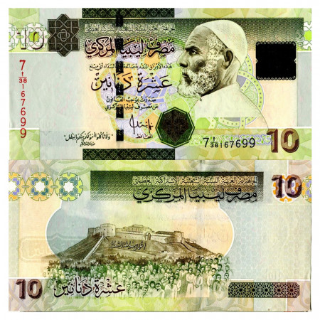 ND (2009) * Banknote Libya 10 Dinars "Omar el Mukhtar - 7° Series" (p73) UNC