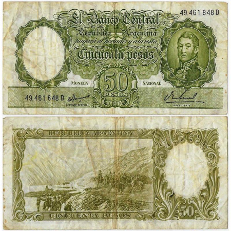 ND (1968-69) * Banknote Argentina 50 Pesos "General José de San Martín" (p276) VF