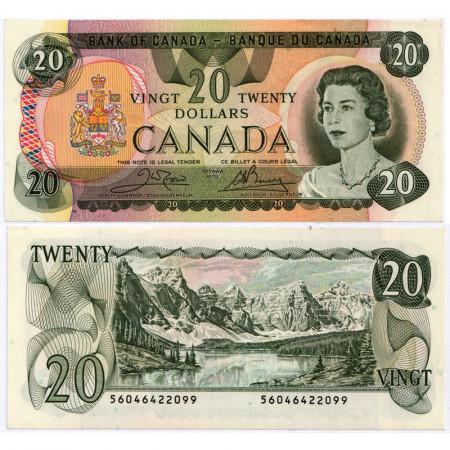 1979 * Banknote Canada 20 Dollars "Elizabeth II - Lake Moraine" (p93b) UNC