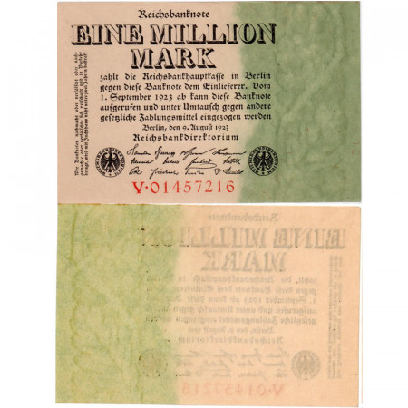 1923 * Banknote Germany Weimar 1 Million - 1.000.000 Mark "Reichsbanknote" (p101) UNC