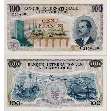 1968 * Banknote 100 Francs Luxembourg "Grand Duke Jean" (p14a) UNC