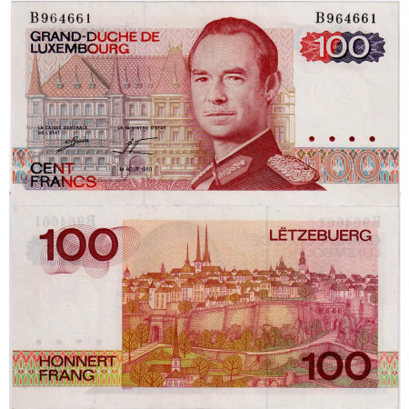 1980 * Banknote 100 Francs Luxembourg "Grand Duke Jean" (p57a) UNC