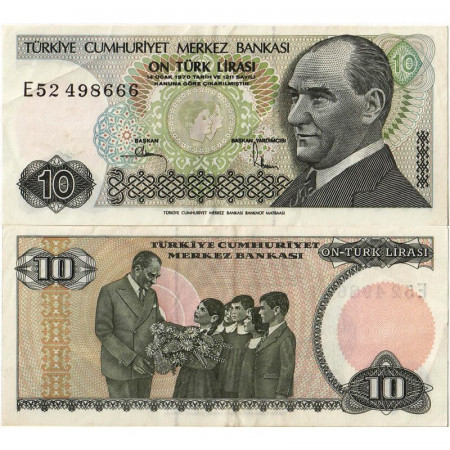 L.1970 * Banknote Turkey 10 Lira "Kemal Atatürk" (p193) VF