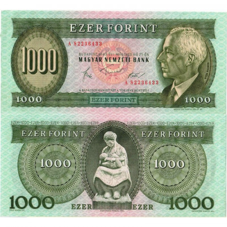 1983 * Banknote Hungary 1000 Forint "Béla Bartòk" (p173a) aUNC