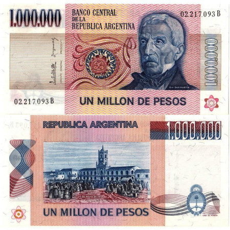 ND (1981-83)  * Banknote Argentina 1 Milione – 1.000.000 Pesos "General José de San Martin" (p310) UNC