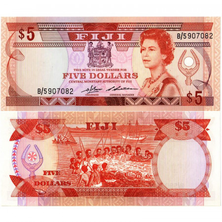 ND (1986) * Banknote Fiji 5 Dollars "Elizabeth II" (p83a) UNC