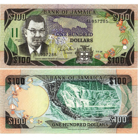 1986 * Banknote Jamaica 100 Dollars "Sir Donald Sangster" (p74) UNC