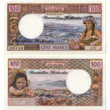 ND (1970-77) * Banknote New Hebrides 100 Francs "Girl" (p18d) UNC