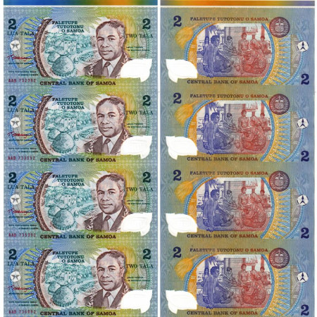 1990 * Banknote Samoa 2 Tala "Tanumafili II" (p31b) UNC 