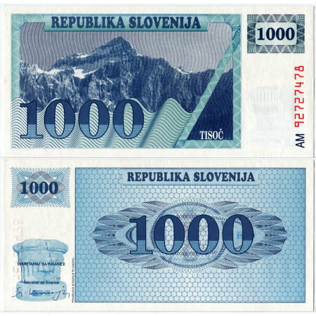 1990 * Banknote Slovenia 1000 Tolarjev (p9b) UNC