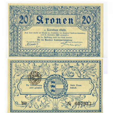 1918 * Banknote Austria 20 Kronen "Karnten" (pS103) UNC