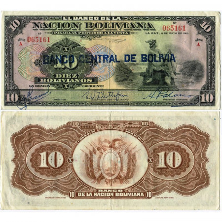 ND (1929) * Banknote Bolivia 10 Bolivianos "Mercury" (p114a) XF