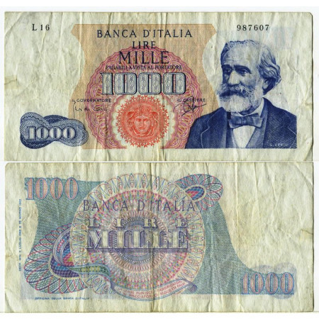1963 (05/07) * Banknote Italy Republic 1000 Lire "G Verdi - Tipo 1" BI.711 (p96b) VF