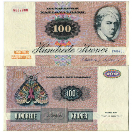 1984 * Banknote Denmark 100 Kroner "Jens Juel" (p51k) aUNC