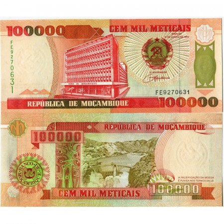 1993 * Banknote Mozambique 100.000 Meticais "Cabora Bassa Dam" (p139) UNC