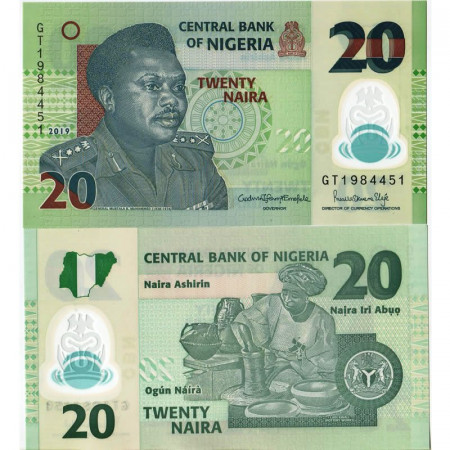 2019 * Banknote Polymer Nigeria 20 Naira "General Murtala Ramad Muhammed" (p34o) UNC