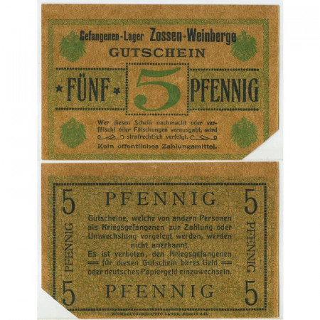 ND(1914-18) * Voucher Germany 5 Pfennig "Zossen-Weinberge - Pow Lager Camp" (pC-3663) UNC