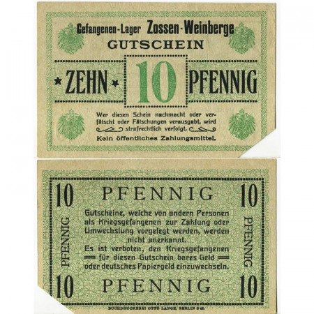 ND(1914-18) * Voucher Germany 10 Pfennig "Zossen-Weinberge - Pow Lager Camp" (pC-3664) UNC