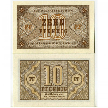 ND (1967) * Banknote Germany Federal Republic 10 Pfennig "West Germany" (p26) UNC