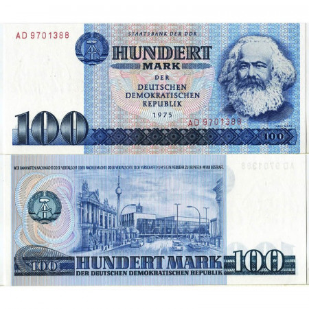 1975 * Banknote Germany GDR Democratic Republic 100 Mark "Karl Marx" (p31a) UNC