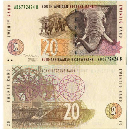 ND(1999) * Banknote South Africa 20 Rand "Elephants" (p124b) UNC