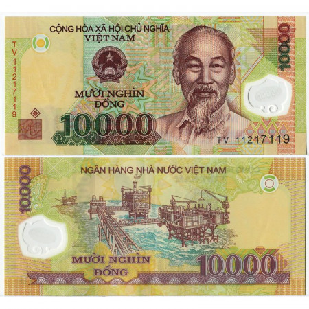 2011 * Banknote Polymer Vietnam 10.000 Dong "Ho Chi Min" (p119f) XF+