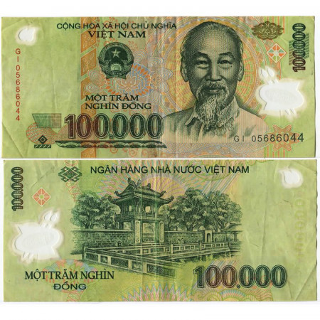 2005 * Banknote Polymer Vietnam 100.000 Dong "Ho Chi Min" (p122b) VF+