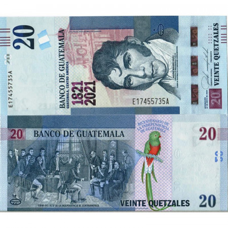 2021 * Banknote Guatemala  20 Quetzales "Dr. Mariano Gàlvez" (p128) UNC