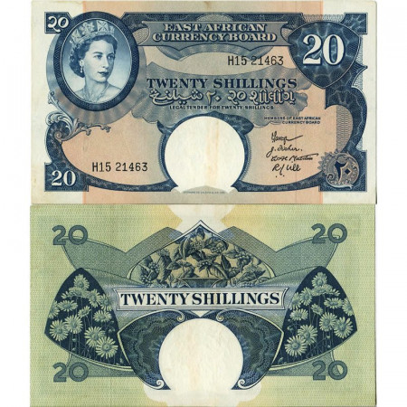 ND (1958-1960) * Banknote East Africa 20 Shillings "Elizabeth II" (p39) VF/XF
