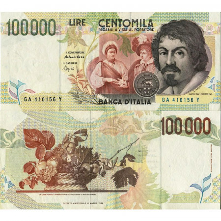 1994 A * Banknote Italy Republic 100.000 Lire "Caravaggio - Tipo 2" BI.933 (p117a) aUNC