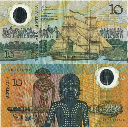 1988 * Banknote Polymer Australia 10 Dollars "Captain Cook" (p49b) VF