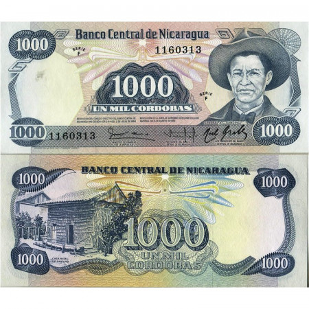 1984 * Banknote Nicaragua 1000 Cordobas "General Augusto Cesar Sandino" (p143) UNC