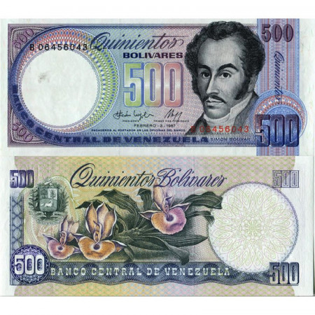 1987 * Banconota Venezuela 500 Bolivares "Simón Bolívar" (p67b) FDS