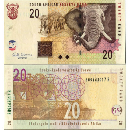 2009 * Banknote South Africa 20 Rand "Elephants" (p129b) UNC