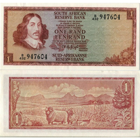 ND (1973-1975) * Banknote South Africa 1 Rand "Jan van Riebeeck" (p116b) aUNC