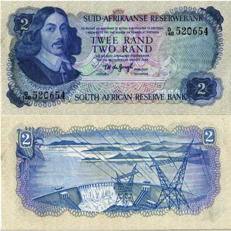ND (1974-1976) * Banknote South Africa 2 Rand "Jan van Riebeeck" (p117b) UNC
