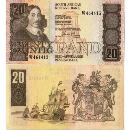 ND (1984-1993) * Banknote South Africa 20 Rand "Jan van Riebeeck" (p121c) aUNC