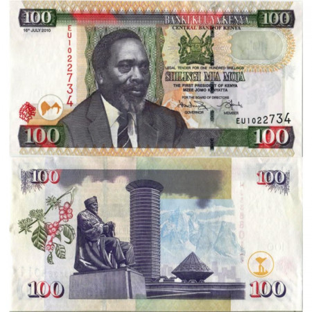 2010 * Banknote Kenya 100 Shillings "President MJ Kenyatta" (p48e) aUNC