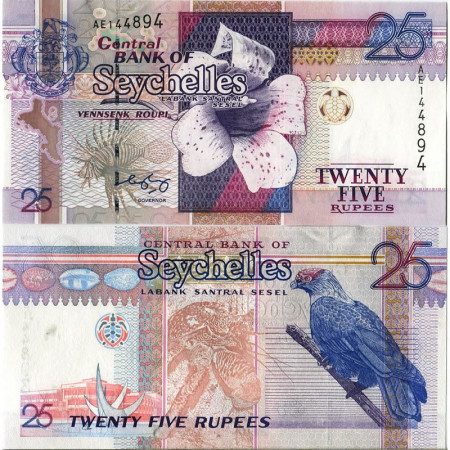 ND (1998-2008) * Banknote Seychelles 25 Rupees "Wright's Gardenia" (p37b) UNC