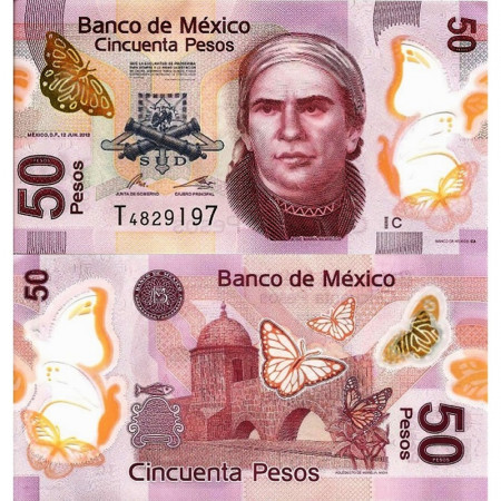 2013 * Banknote Polymer Mexico 50 Pesos "José María Morelos y Pavón" (p123Ak) UNC
