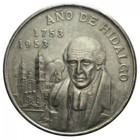 1953 * 5 Pesos Silver Mexico “Bicentennial Hidalgo's Birth” (KM 468) XF