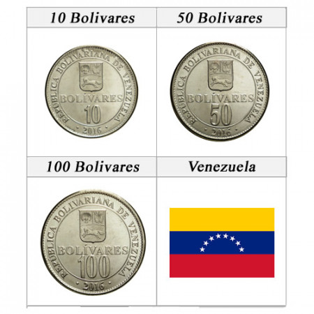 2016 * Series 3 Coins Venezuela "Bolivares - New Design" UNC