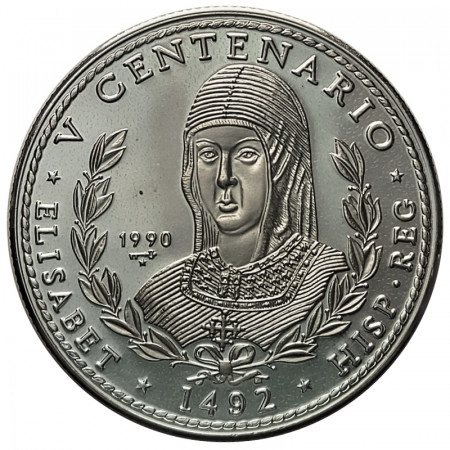 1990 * 10 Pesos 1 OZ Silver Cuba "Isabella I of Castile" (KM 264) PROOF