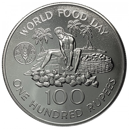 1981 * 100 Rupees Silver Seychelles "FAO - World Food Day" (KM 45) UNC