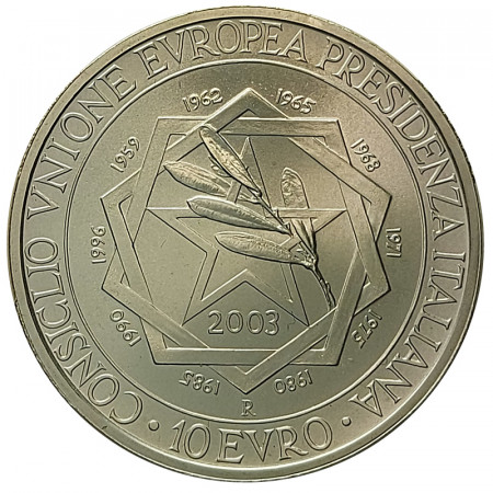 2003 * 10 Euro Silver Italy "Italian Presidency EU Council" (KM 259) UNC