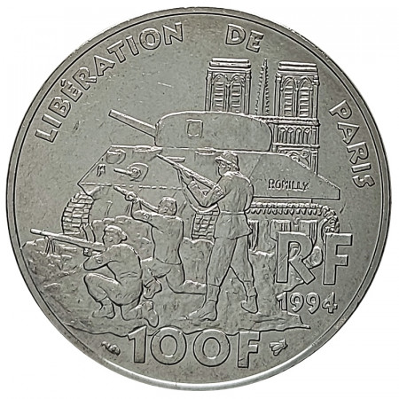 1994 * 100 Francs Silver France "50th Anniversary Liberation of Paris" (KM 1045.1) UNC