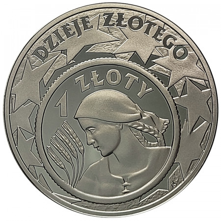 2004 * 10 Zlotych Silver Poland "Peasant Woman - Dzieje Złotego" (Y 480) PROOF